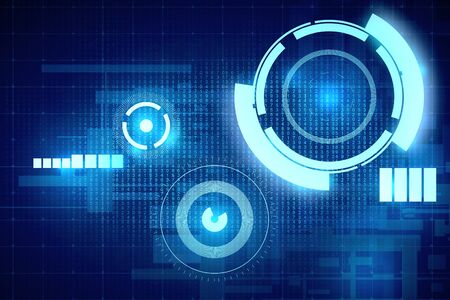 Abstract digital pattern on dark blue background. Technology concept