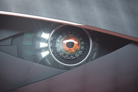 Futuristic hazel eye. Future technologies concept. 3D Renderingの写真素材