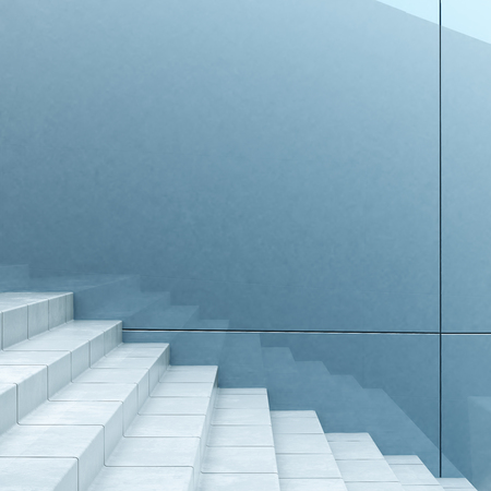 Side view of concrete staircase. Growth concept. 3D Renderingの写真素材