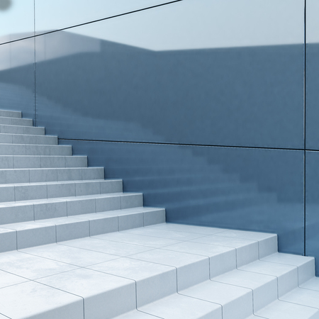 Side view of concrete staircase. Success concept. 3D Renderingの写真素材