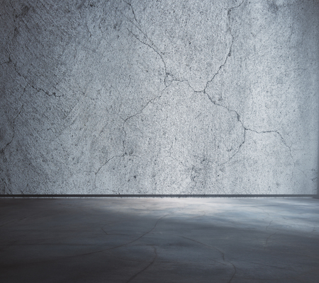Textured concrete interior. Empty wall and floor. Mock up, 3D Renderingの写真素材