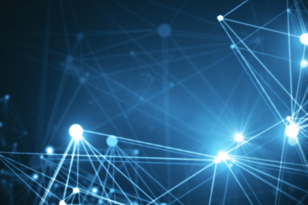 Abstract blue polygonal background low poly techno. 3D Renderingの写真素材