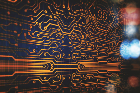 Abstract circuit board background. Innovation concept. 3D Renderingの写真素材
