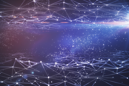 Creative polygonal space background. 3D Rendering 