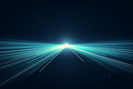 Creative digital blue ray background. Technology concept. 3D Rendering の写真素材