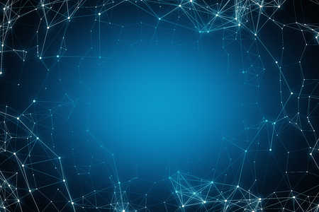 Creative blue polygonal background. Technology concept. 3D Renderingの写真素材