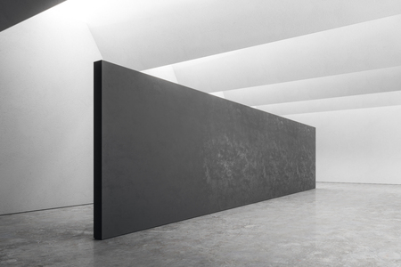 Bright office interior with copy space on wall. Mock up, 3D Renderingの写真素材