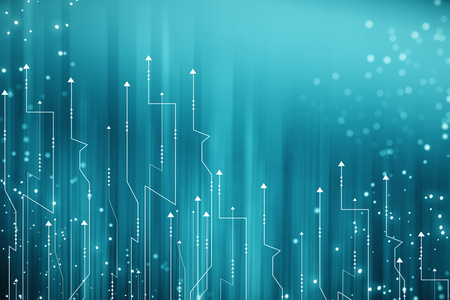 Digital backdrop with lines and arrows. Media and technology concept. 3D Renderingの写真素材