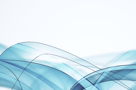 Creative white backdrop with digital blue lines. Web design conceptの写真素材