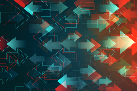 Creative digital arrows wallpaper. Technology and media concept. 3D Renderingの写真素材