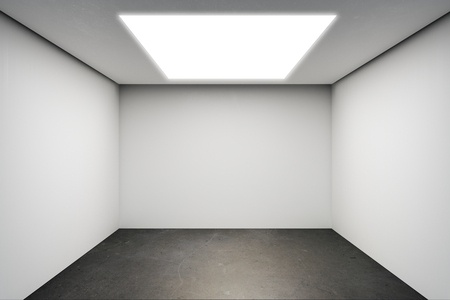 Abstract concrete interior with copy space on wall and creative lighting. Design concept. Mock up, 3D Renderingの写真素材