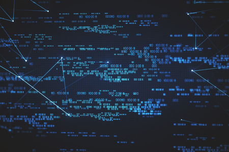 Abstract digital numbers background. 3D Renderingの写真素材