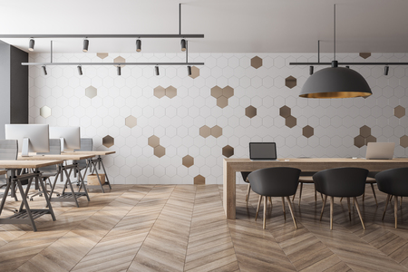 Modern conference room interior with furniture. 3D Renderingの写真素材