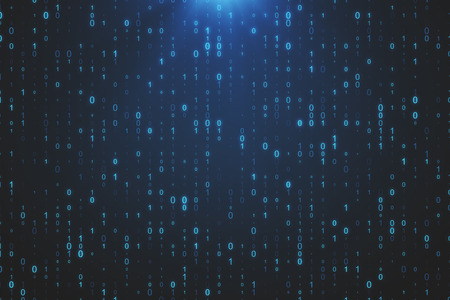 Creative binary code backdrop with numbers. Computing concept. 3D Rendering の写真素材