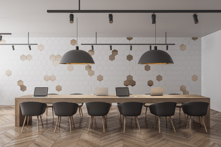 Contemporary conference room interior with furniture. 3D Renderingの写真素材