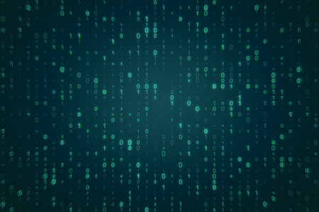 Creative binary code background with numbers. Computing concept. 3D Renderingの写真素材