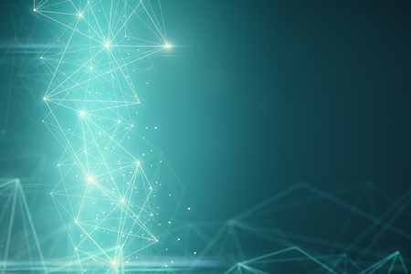Abstract blurry glowing polygonal background with lines. 3D Renderingの写真素材