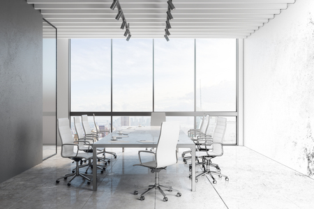 Hand drawn design of modern meeting room interior. 3D Renderingの写真素材