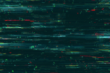 Creative blurry dark glitch background with colorful lights. Error concept. 3D Renderingの写真素材