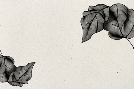 Creative white paper leaves sketch wallpaper. Decor and banner concept. 3D Renderingの写真素材