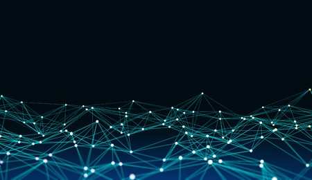 Creative polygonal backdrop with connections. AI and technology concept. 3D Rendering
