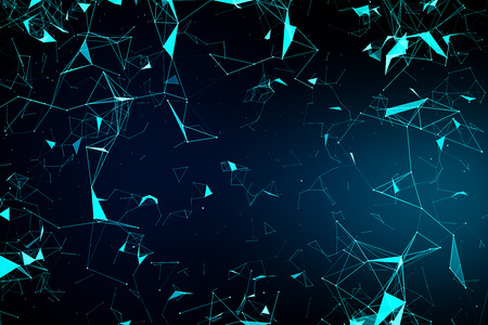 Abstract polygonal background with connections. AI and innovation concept. 3D Rendering