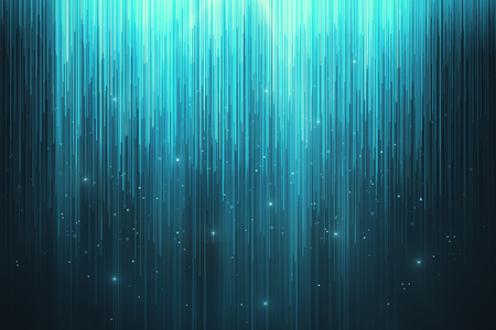 Abstract glowing blue digital wallpaper with sparkles and lines. Web design and style concept. 3D Renderingの写真素材