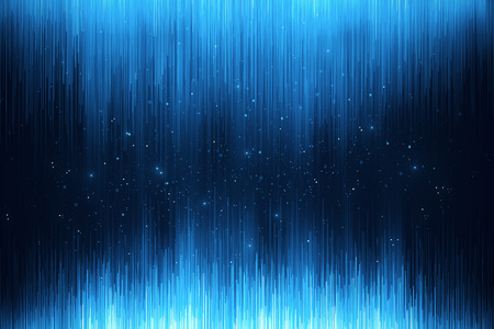 Abstract glowing blue digital backdrop with sparkles and lines. Web design and style concept. 3D Renderingの写真素材