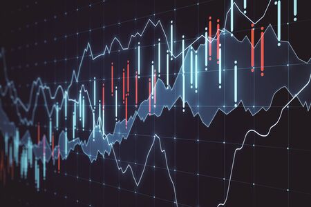 Creative forex chart background. Currency and trade concept. 3D Rendering