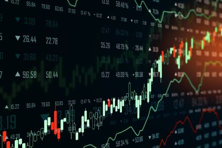 Creative forex chart background. Finance and invest concept. 3D Rendering
