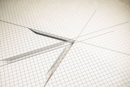 Creative arrow on concrete grid background. Growth and inspire concept. 3D Renderingの写真素材