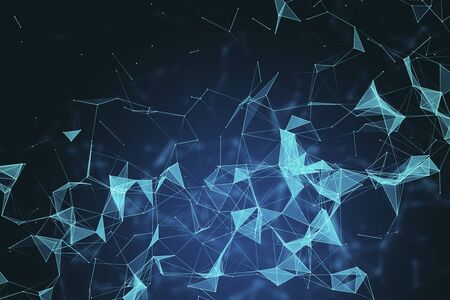 Creative polygonal background with connections. Technology and design concept. 3D Rendering