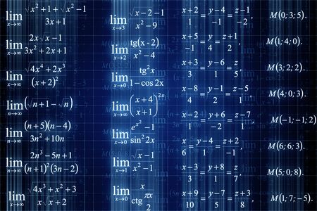 Creative mathematical formulas texture grid. Complex solution and algorithm concept. 3D Renderingの写真素材