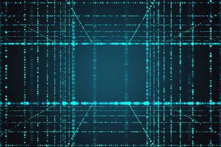 Abstract glowing digital background with lines. Technology and future concept. 3D Rendering