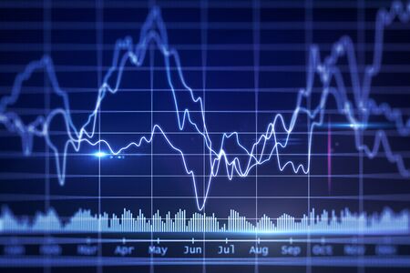 Abstract bright financial chart illustration. investing concept. 3d rendering