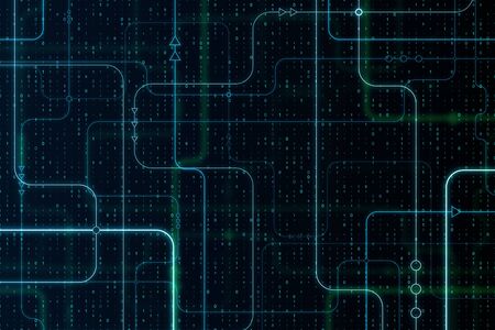 Creative digital lines background. Technology and science concept. 3D Rendering