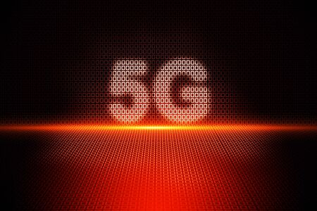 Creative red 5G internet backdrop in 3D rendering