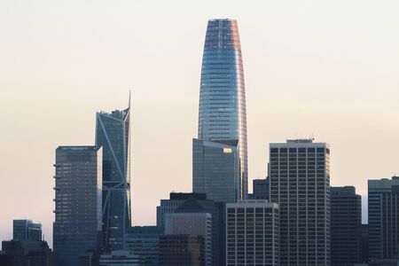 Modern San Francisco city skyline background in daylight. Urban architecture conceptの写真素材