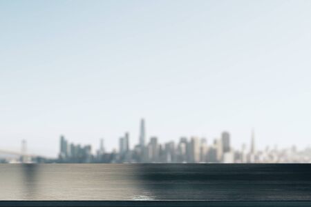 Modern rooftop with New York city view. Urban concept. 3D Renderingの写真素材