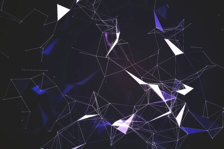 Abstract blue polygonal background. Technology and design concept. 3D Rendering