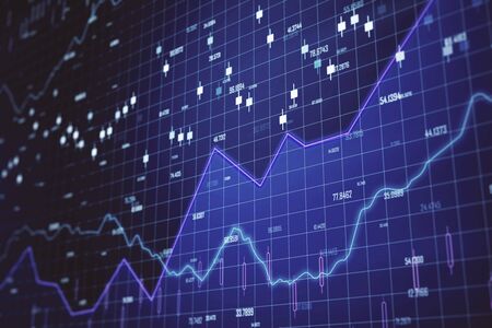 Digital screen with marketing analysis interface. Business and financial success concept. 3D...
