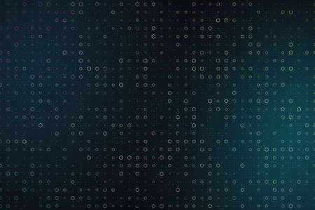 Blue wallpaper with colorful circles. Art and design concept. Mock up. 3D Rendering