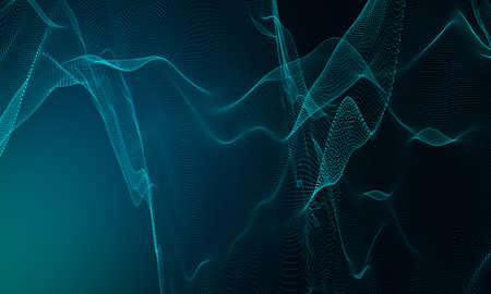Creative green digital wave texture. Technology and design concept. 3D Rendering