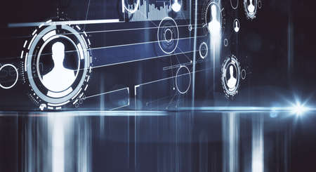 Abstract digital HR interface background. Future and innovation concept. 3D Rendering