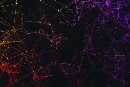 Abstract colored polygonal backdrop. Technology and design concept. 3D Rendering