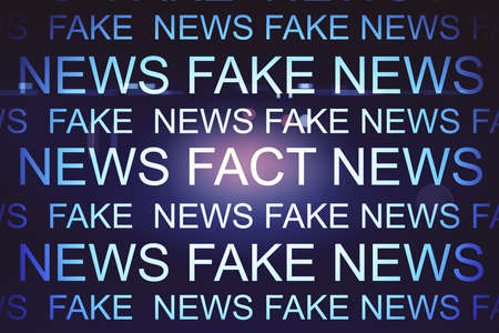 Many fake and fact words. Information and breaking concept. 3D Rendering