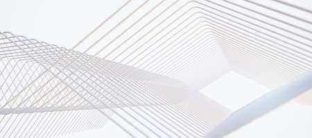 Abstract white background with light geometric lines. 3D renderingの写真素材