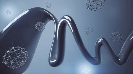 Creative blue medical backdrop. Web landing page concept. 3D Renderingの写真素材