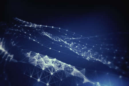 Creative blue digital wave wallpaper. Landing page, technology and future concept. 3D Rendering
