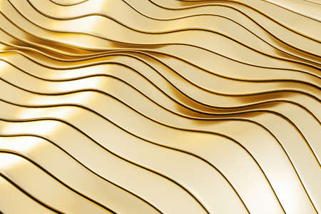 Creative abstract beige wave background. Design and innovation concept. 3D Rendering